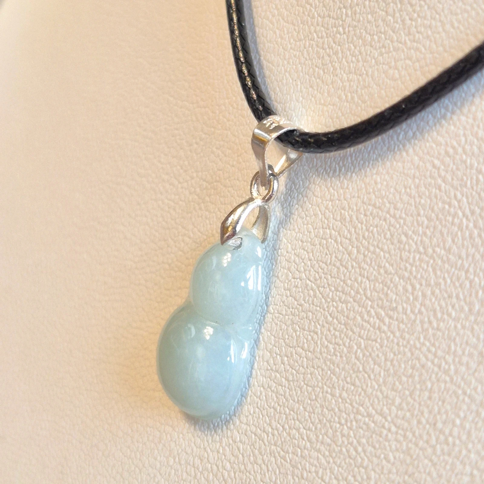 #Natural no tratado tipo A jadeíta jade colgante con baño de oro de 18k y collar – photo 5